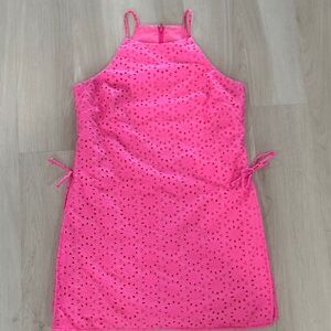 Lilly Pulitzer Pearl Romper in Neon Sunburst Eyelet